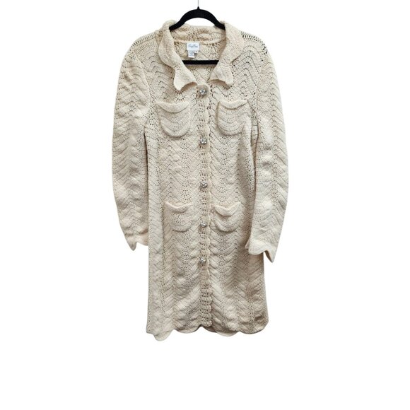 Tracy Reese for Anthropologie Crochet Occasion Cardigan Size M - Picture 4 of 11